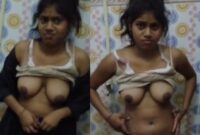 Desi Girl Friend strip by cousin in Bathroom