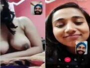 Today Exclusive- Cute Punjabi Girl Showing Her boobs to Lover On video call